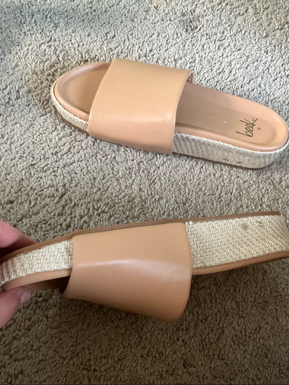 beek Beige Slide Sandals with Espadrille Platform - Picture 5 of 7